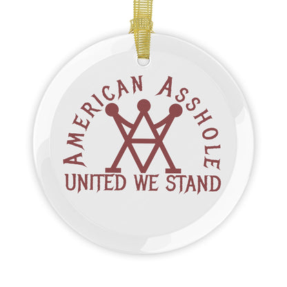 American Asshole™ Glass Ornaments – Custom-Printed Gag for Secret Santa & Holiday Roasts