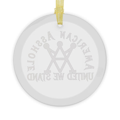 American Asshole™ Glass Ornaments – Custom-Printed Gag for Secret Santa & Holiday Roasts