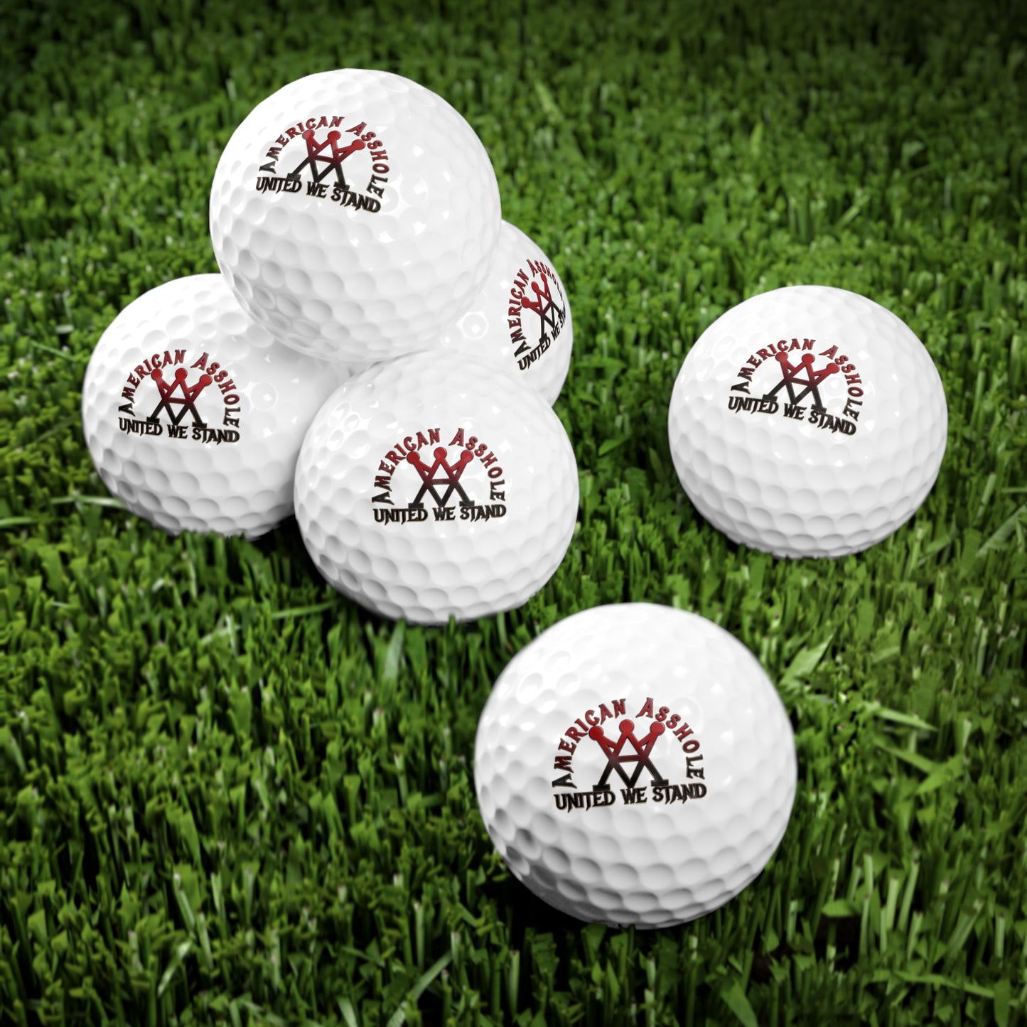 American Asshole Golf Balls — 6-Pack Novelty Golf Ball Set