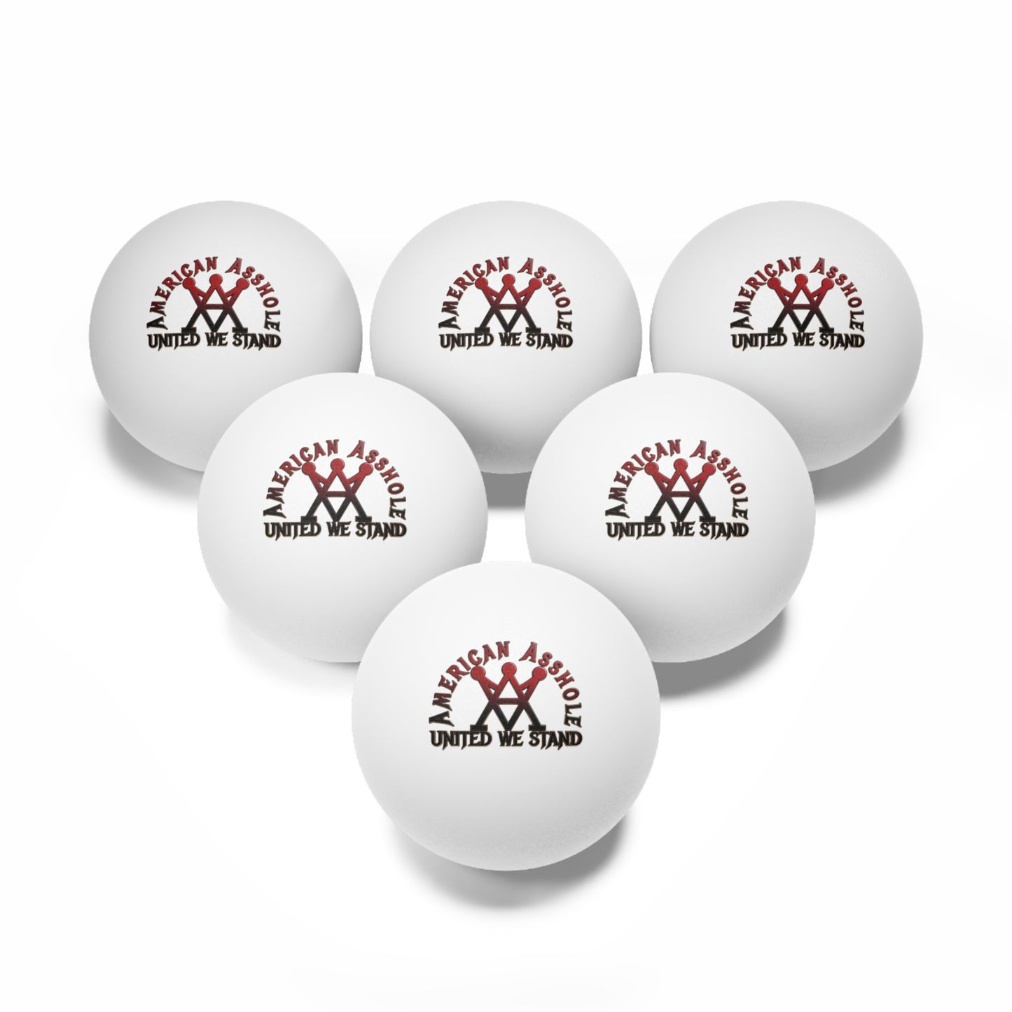 Beer Pong Balls — "American Asshole" (6-Pack)