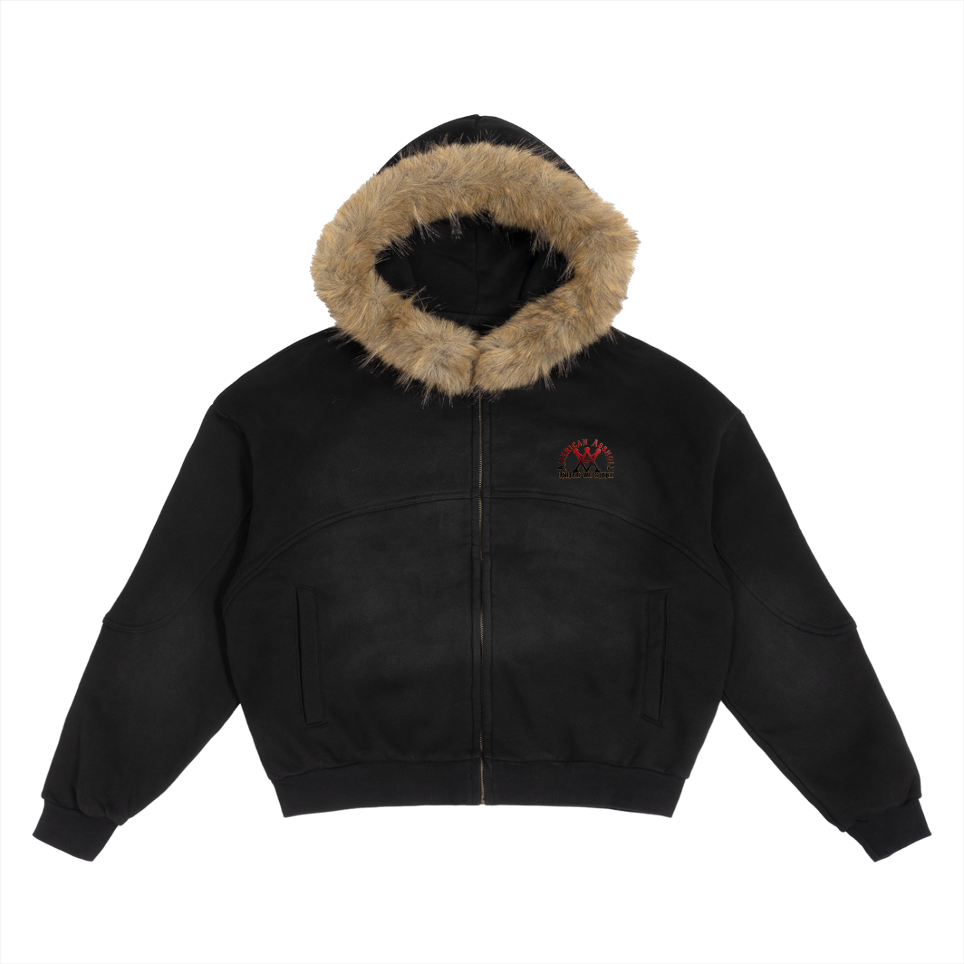 Hoodie,Hoody,Detachable Fur Hood,Patriots 